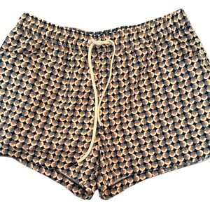 Johnny Was Navy and Orange Patterned Shorts (Like New, Never Worn)